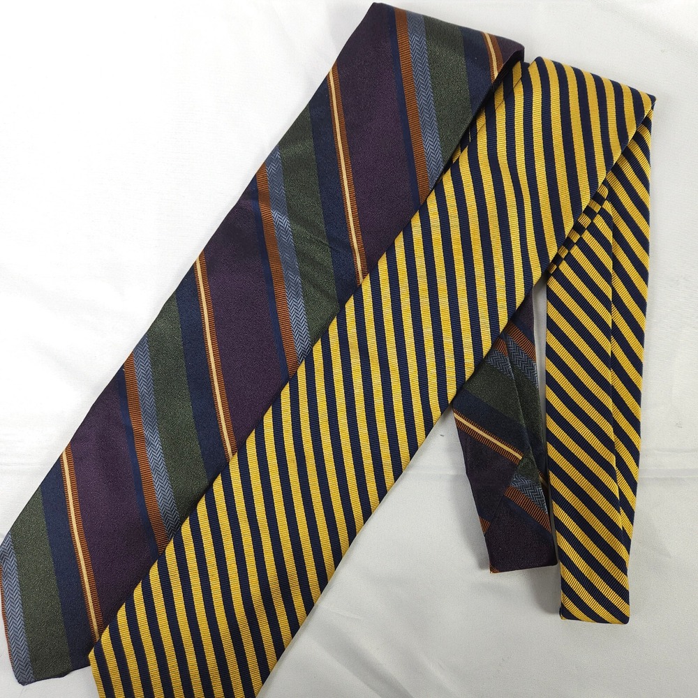 Jos A Bank Executive Collection 100% Silk‎ Striped Tie Set of 2